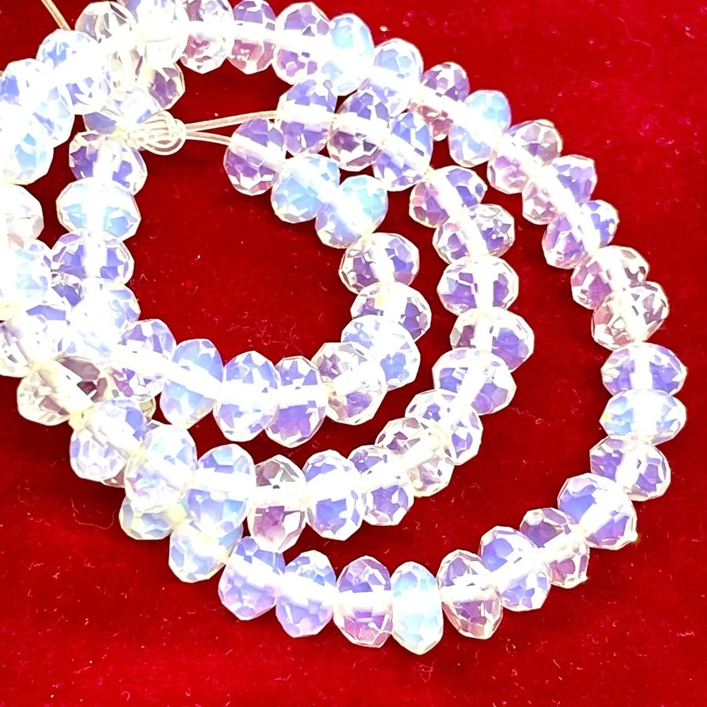 Stunning Strand of Faceted Opalite Beads - Picture 1 of 4